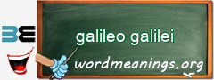 WordMeaning blackboard for galileo galilei